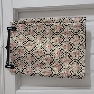 Talbots Black and Cream Brocade Pencil Skirt